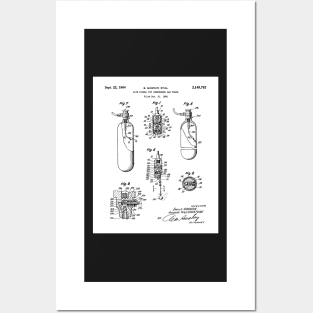 Scuba Tank Patent - Scuba Diver Deep Sea Diving Art - White Posters and Art